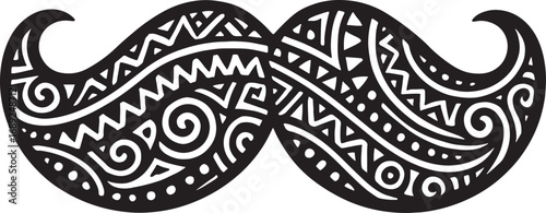 Decorative black mustache pattern for no shave november