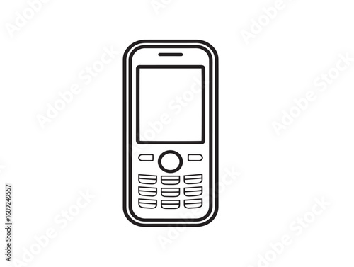 Sleek telephone handset icon in clean outlined vector artwork