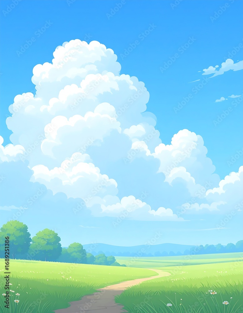 Obraz premium Sunny meadow landscape