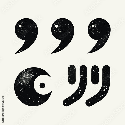 Diverse collection of stylized quotation mark designs