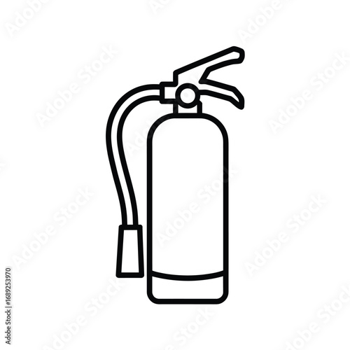 Simple line art icon of a fire extinguisher
