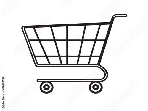 Clean shopping cart icon illustration in elegant minimal vector design