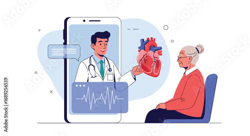 Online doctor consultation heart health patient medical advice telemedicine