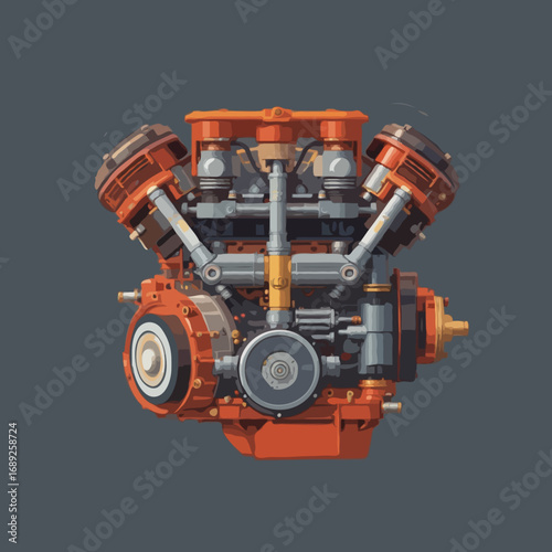 Detailed illustration of a radial engine design.