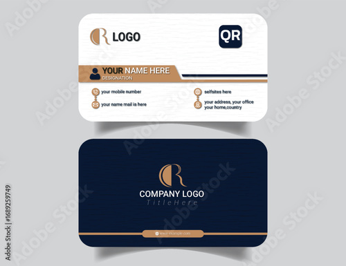 Creative Horizontal Business Card Template with Unique Elements