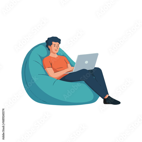 Business related remote working setup virtual team happy hour colorful flat vector illustration on white background
