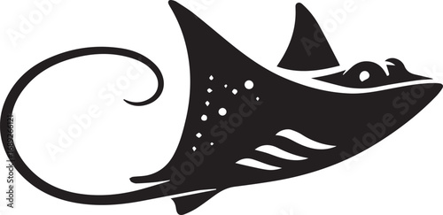 illustration of a black silhouette of a stingray
