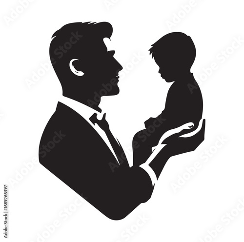 Father silhouette and vector 99