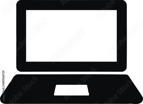 Black laptop icon computer technology
