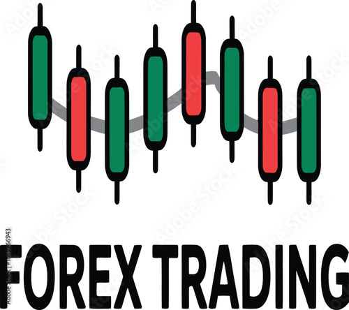 Forex trading candlestick chart icon representing market volatility and investment opportunities