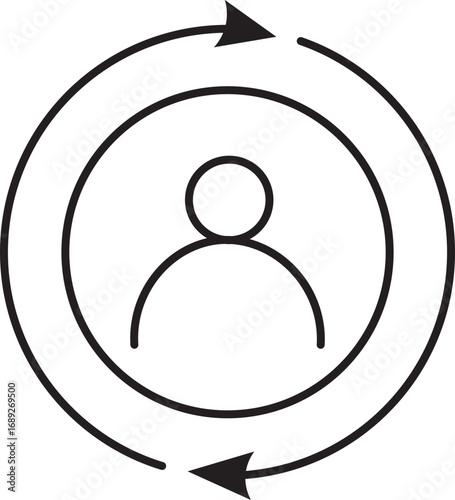 Modern minimalist video icon with editable stroke, isolated on a white background, perfect for digital media,