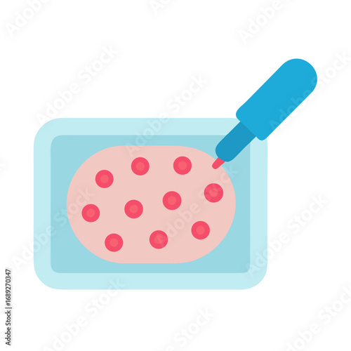 Flat design image of cell culture and inoculation