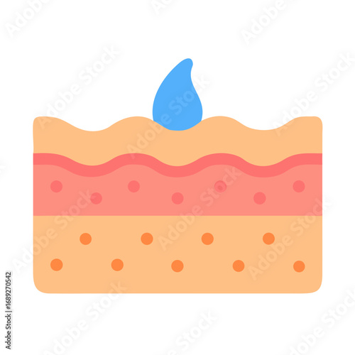 Hydrated skin layer anatomy showing moisture absorption concept illustration