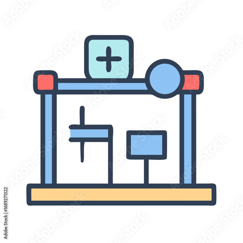 Abstract health structure in flat design style on black