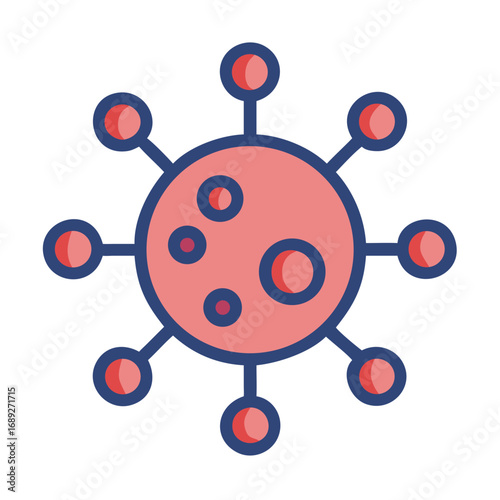 Flat design COVID-19 virus illustration isolated on black background