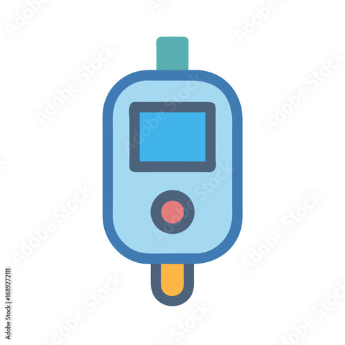 Stylized portable electronic medical device or glucose meter icon