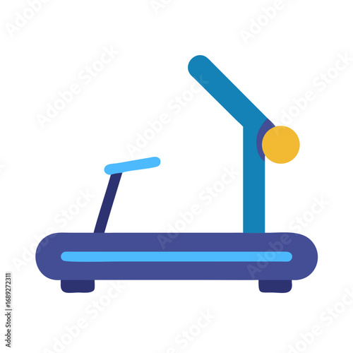 Isolated treadmill illustration on black background for fitness concepts