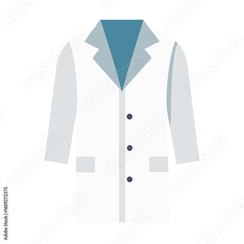 Isolated white lab coat illustration on a black background