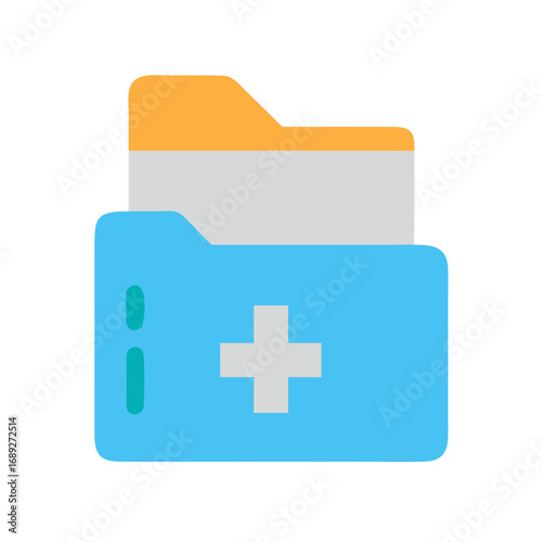Medical records folder icon for health care data storage