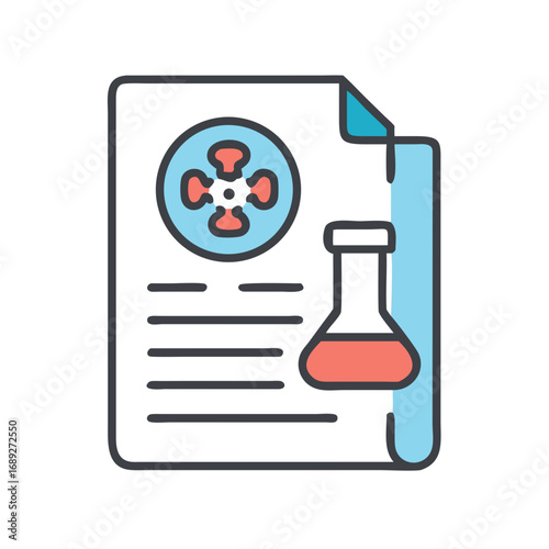 Medical research report showing virus and lab experiment results
