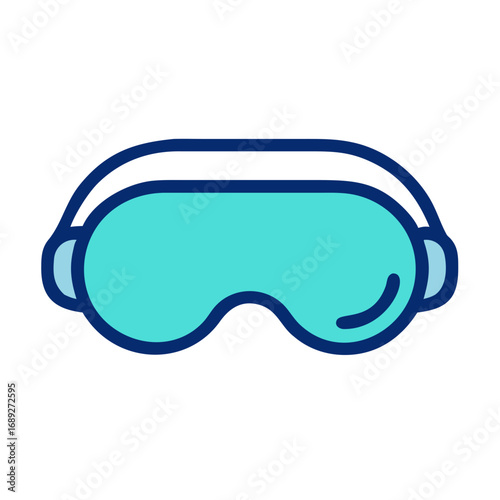 Stylized image of goggles, simple design on black background