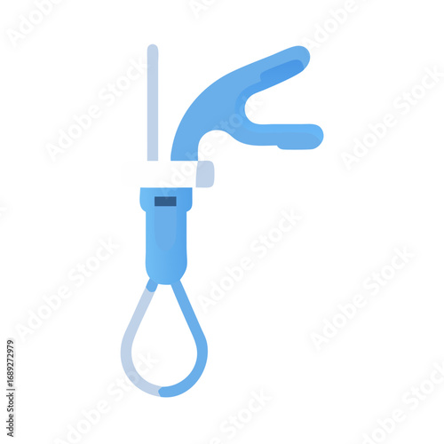 Light blue water tap icon on black background illustration