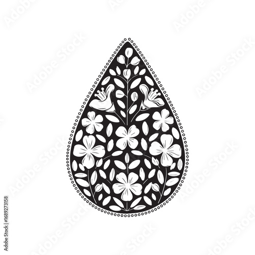 Beautiful floral ornamental doodle mehndi style pattern hand drawn decorative outline vector illustration coloring page for kids and adults