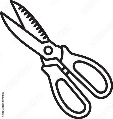 Kitchen Scissors Icon Vector Illustration. Cooking Tool, Culinary Equipment, Cutting Design.
