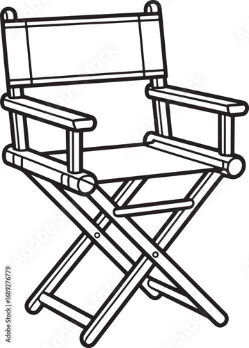 Directors Chair Outline Film Production Equipment Stage Movie Industry Symbol