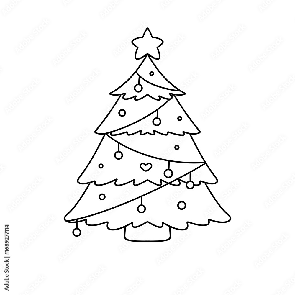 Fototapeta premium A Christmas tree with a star on top