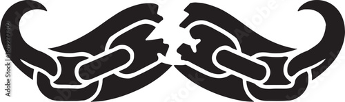 Black chain mustache symbol for no shave november