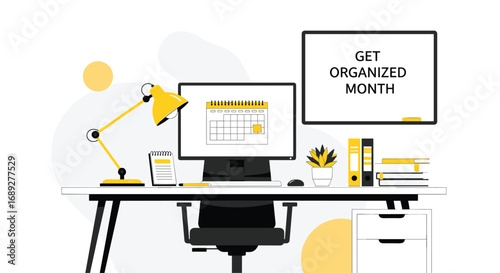 Organized Desk Setup for Get Organized Month.