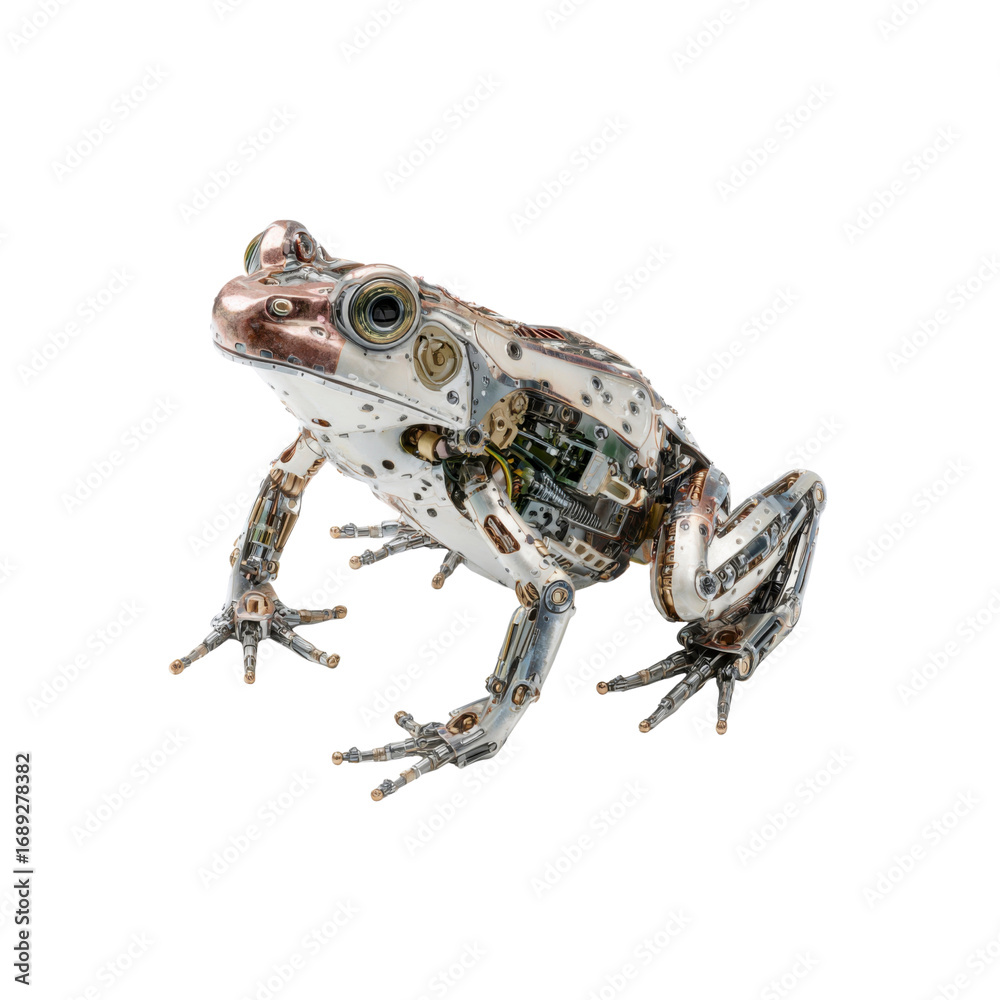 Fototapeta premium Steampunk Frog A Biomechanical Masterpiece