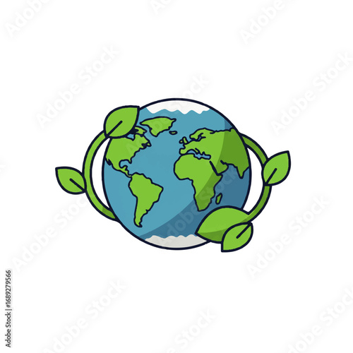 Eco Friendly Earth Globe Nature Protection Vector Icon