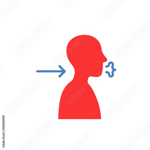 Respiratory system icon breathing person illustration