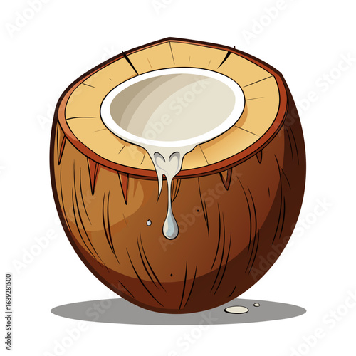 coconut cocktail isolated on white