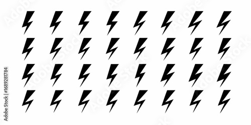 A repeating pattern of black lightning bolt icons on a white background