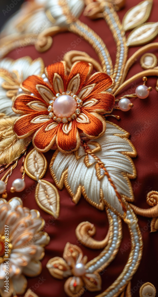 custom made wallpaper toronto digitalClose-up of elaborate, ornate embroidery