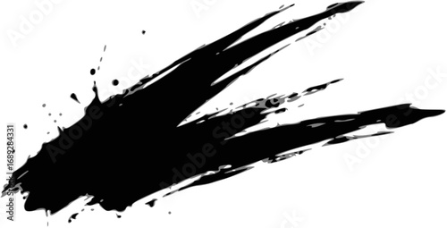 Vector art of black ink brush stroke for design element usage