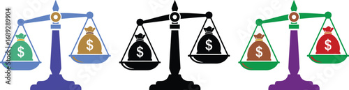 Color vector art scales of justice silhouette