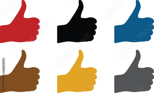 Color thumbs up silhouette