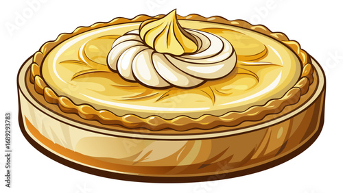 Creamy sernik cheesecake with delicate texture and golden crust sits elegantly. Isolated white background conveys Polish heritage, homely comfort, and refined adaptation of traditional dessert into ch