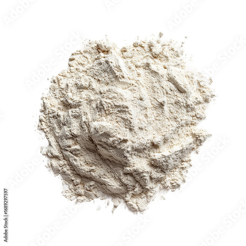 fine zeolite mineral powder on white background
