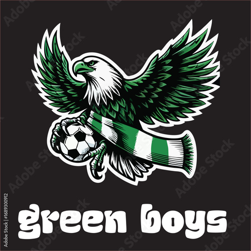 A vector illustration of Eagle logo football fans hooligan ultras 