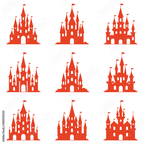 vector illustration of a set of houses