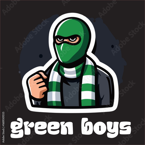 A vector of Hooligan Ultras football fans 