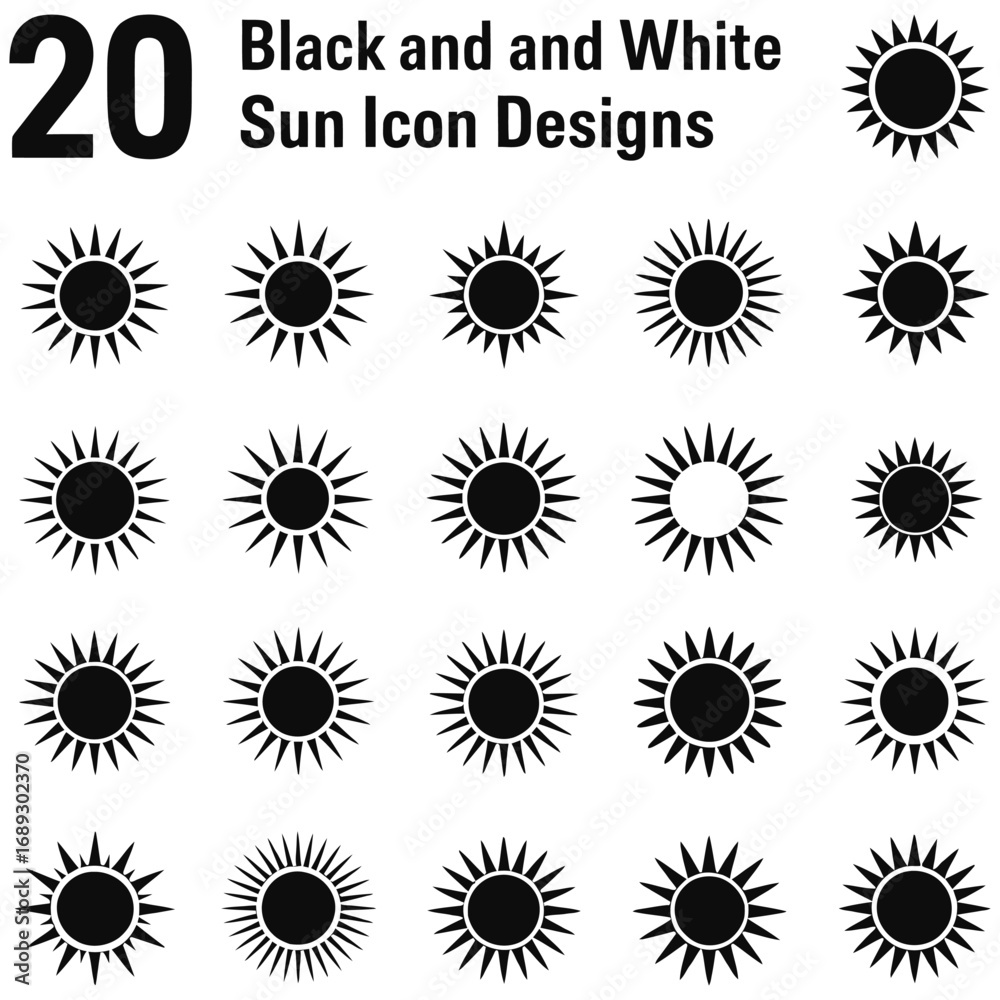 Fototapeta premium Vector sunburst icon collection for summer design elements