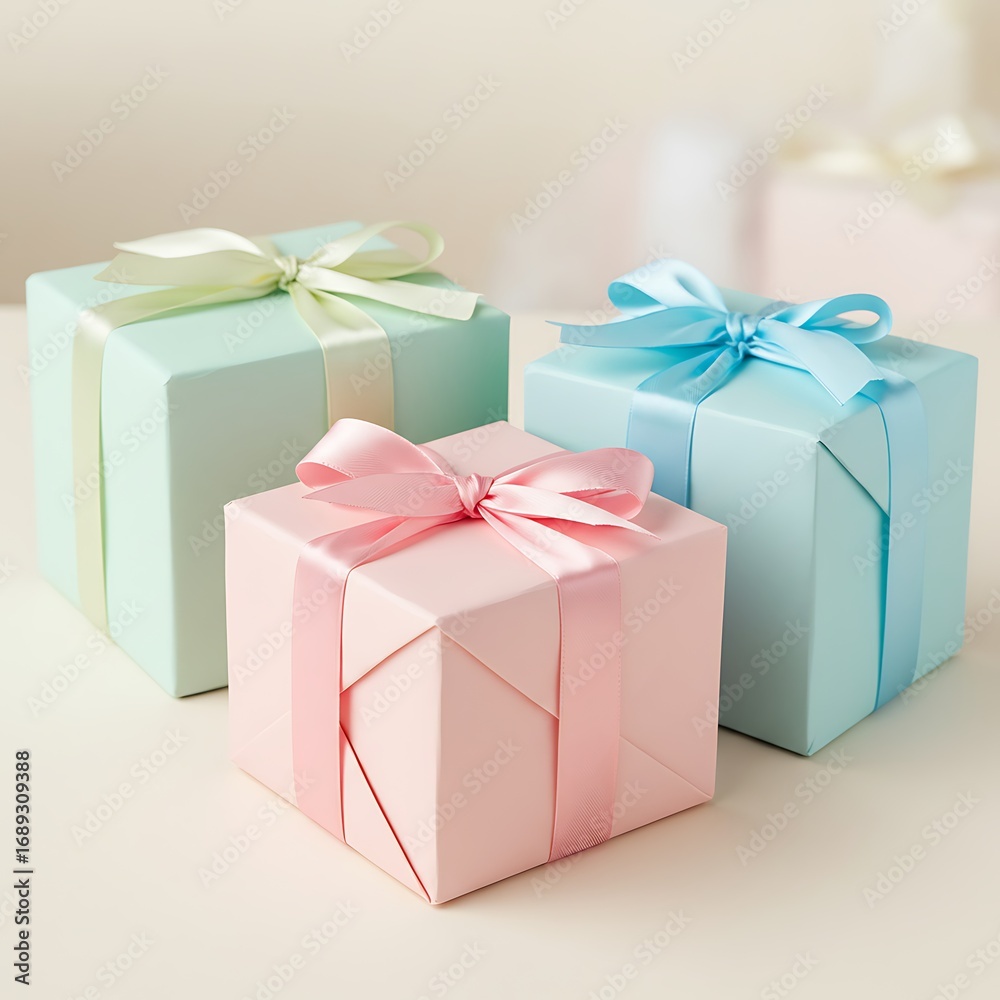 Fototapeta premium Pastel Present Trio