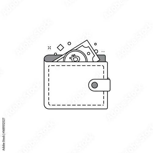 Digital Wallet with Cryptocurrency and Cash