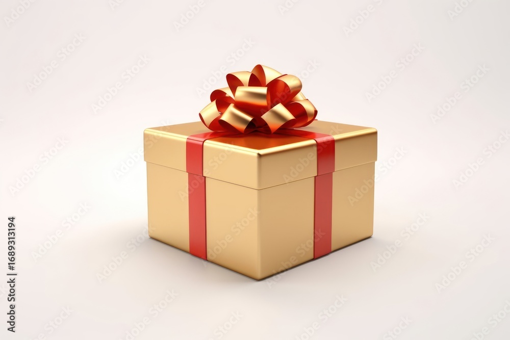 Obraz premium Gift box present white background.